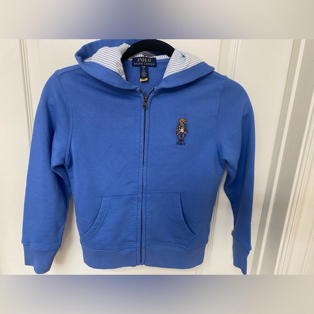 Polo by Ralph Lauren Kids Royal Blue Bear Zip Hoodie; Polo Bear; NWOT never worn